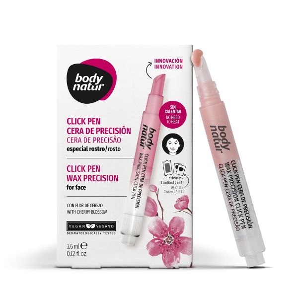 Body Natur Click Pen Wax (Cherry) — Body Natur | قلم الشمع الدقيق لإزالة شعر الوجه (سهل الاستخدام)