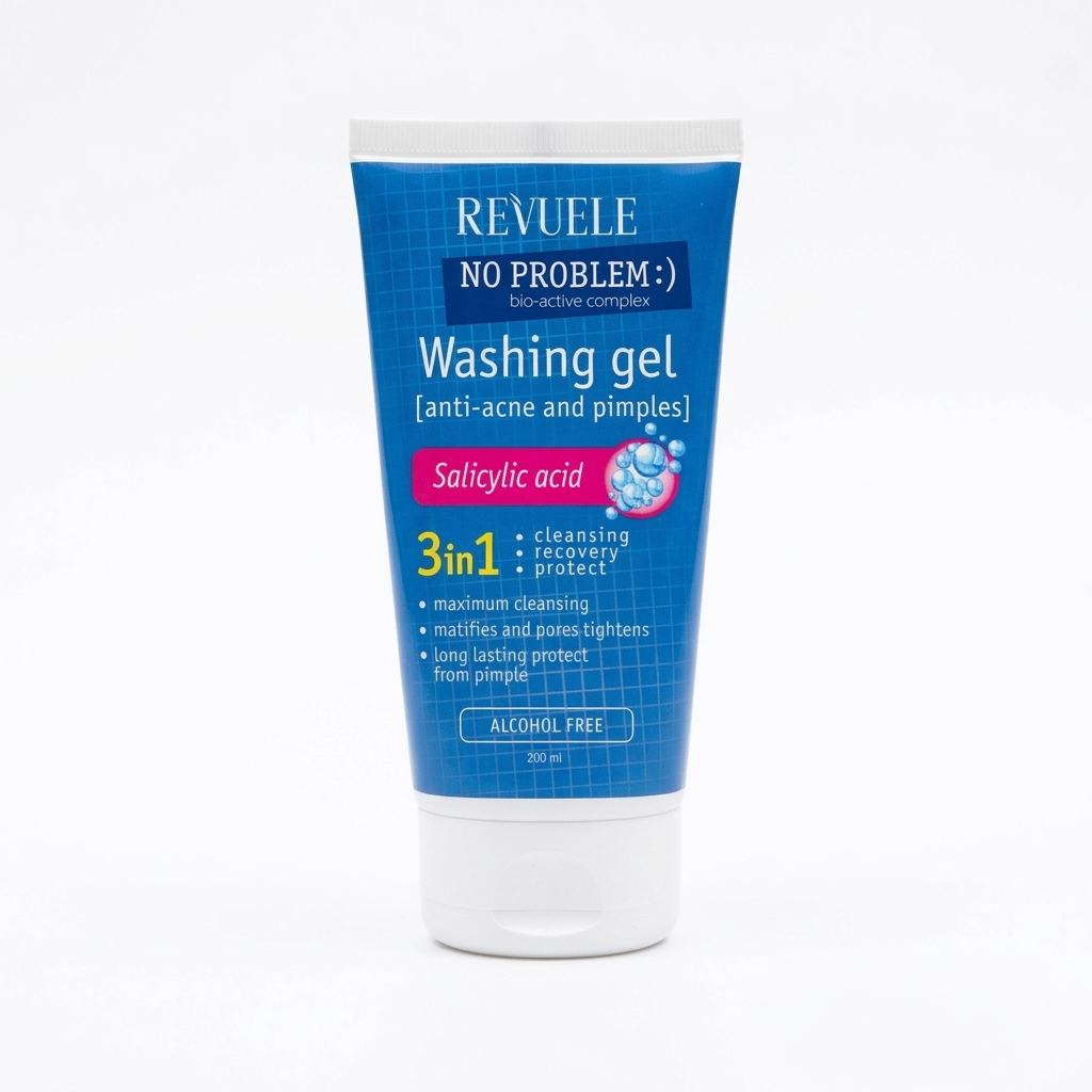 Washing Gel Salicylic Acid Gel 3 in 1 — Revuele | جل غسول الوجه 3 في 1 بحمض الساليسيليك (تنظيف، تقشير وقناع للتحكم بالشوائب)