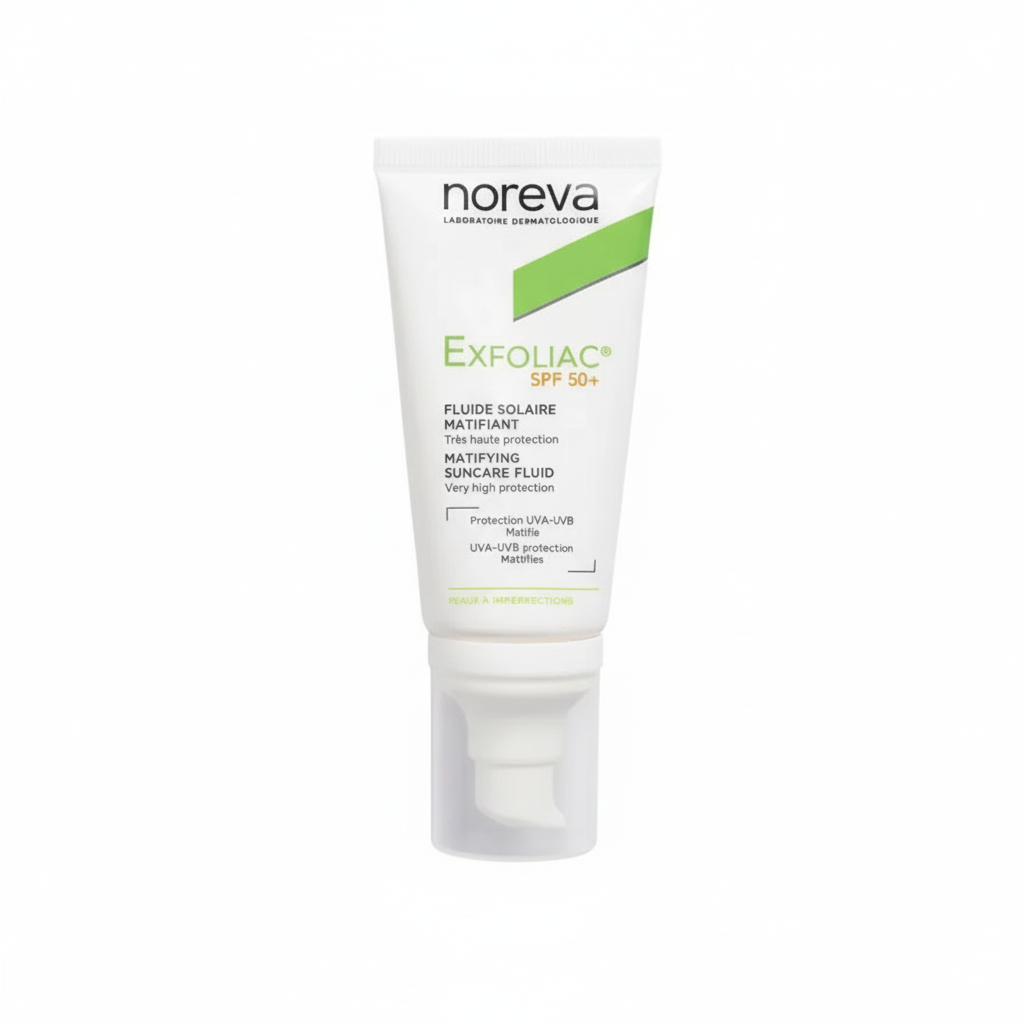 Exfoliac Mattifying Suncare Fluid SPF50+ — Noreva | واقي شمس بدون لمعة للبشرة الدهنية