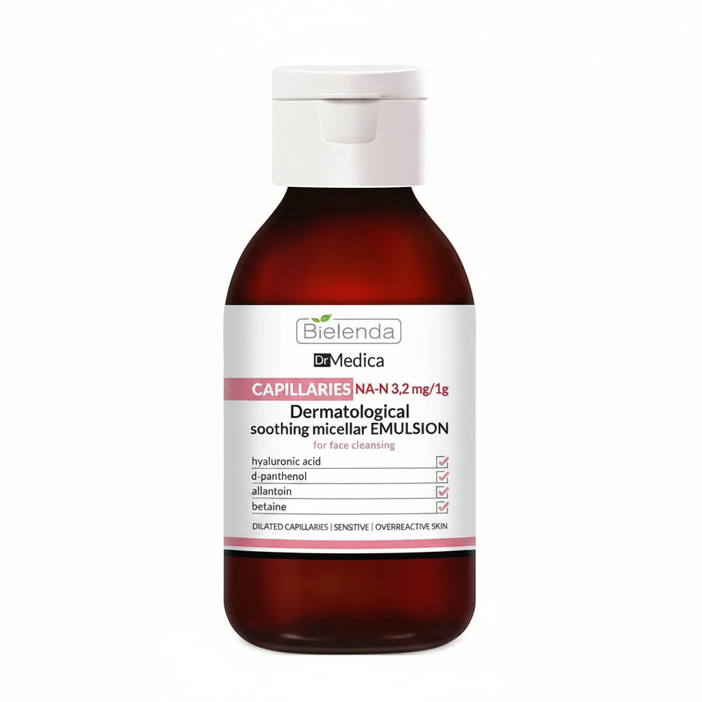 Bielenda Dr Medica Capillaries Micellar Emulsion — Bielenda | غسول لتنظيف البشرة الحساسة، الرقيقة، وتلك المعرضة للاحمرار، والوردية، وظهور الشعيرات الدموية المكسورة