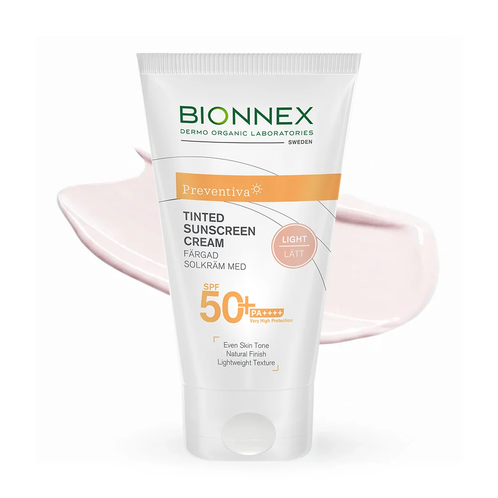 Bionnex Preventiva Tinted Sunscreen Cream SPF 50+ — Bionnex | كريم واقي من الشمس ملون يوفر تغطية وحماية