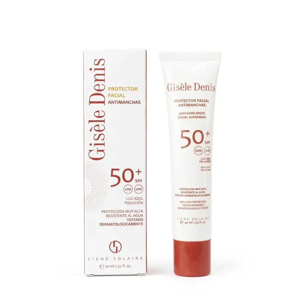 Protector Facial Antimanchas SPF50+ — Gisele Denis | واقي شمس لمنع تكون التصبغات مع حماية عالية من الشمس
