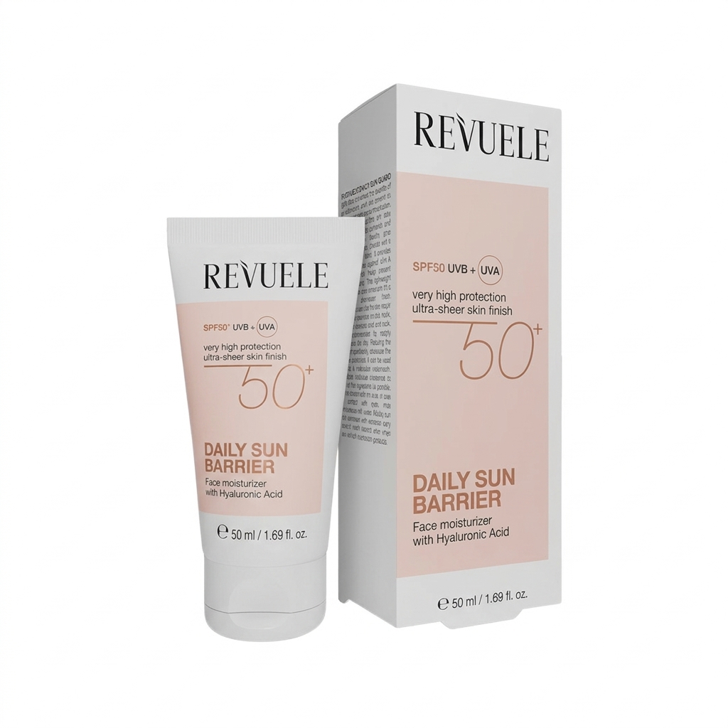 Daily Sun Barrier SPF 50+ — Revuele | واقي الشمس اليومي المانع للتلف SPF50+ (حماية واسعة الطيف، ترطيب وحماية من التصبغات)