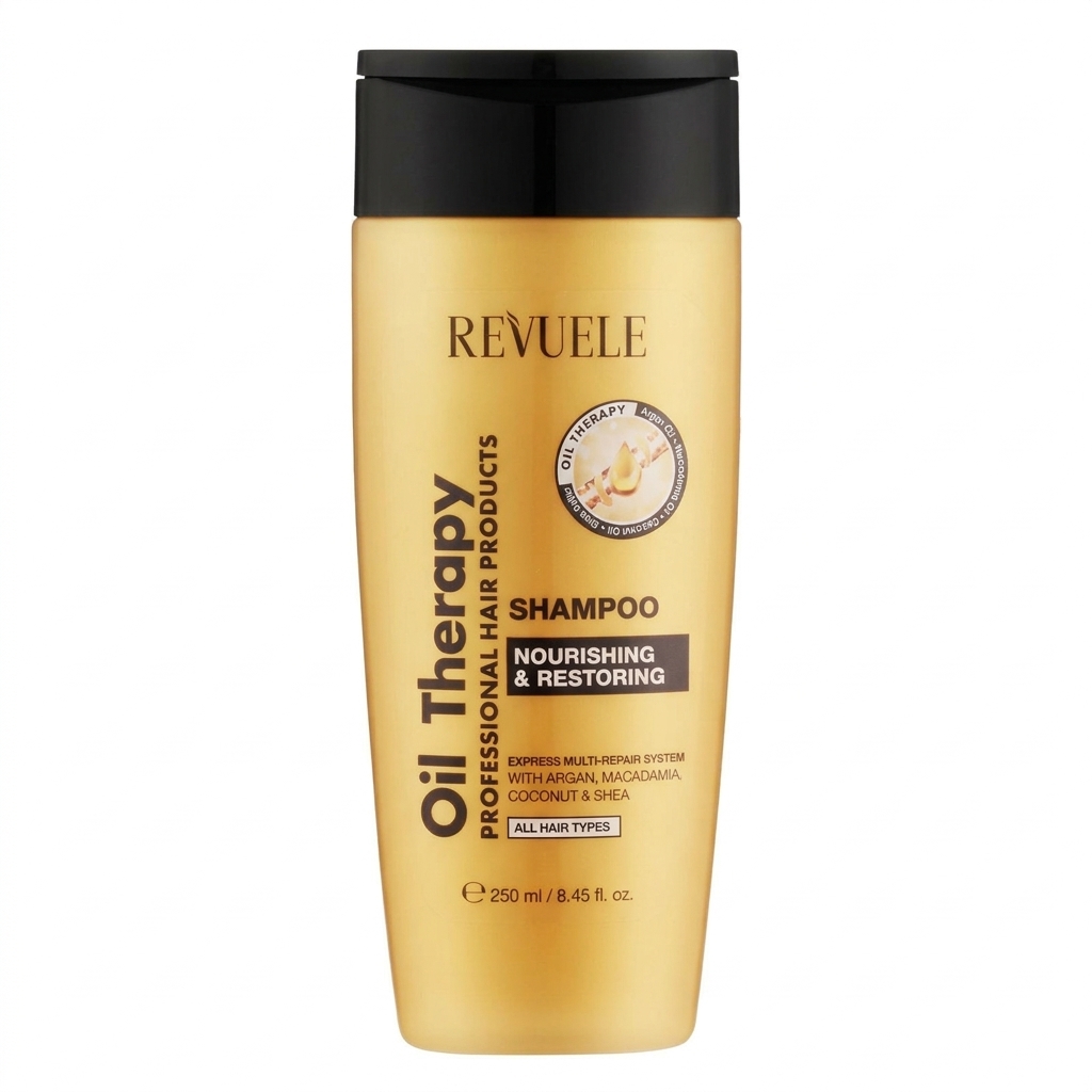 Oil Therapy Shampoo — Revuele | شامبو الزيوت المعالجة للتنظيف اللطيف، التغذية المكثفة وإعادة اللمعان للشعر الجاف والتالف
