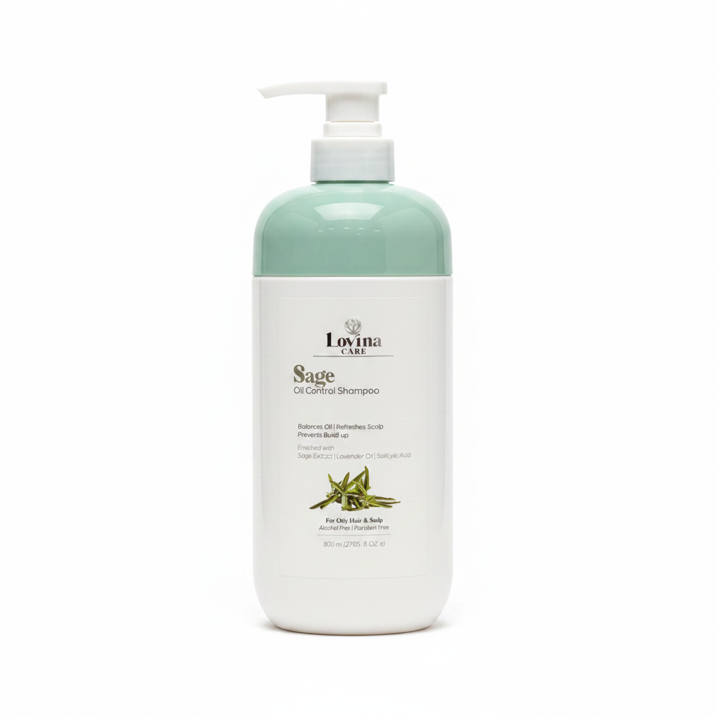 Sage Shampoo — Lovina | شامبو بخلاصة الميرمية لتنظيف فروة الرأس ومنح الحيوية