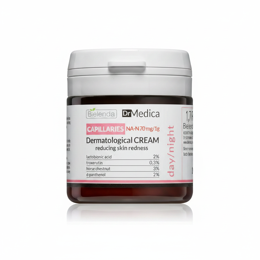 Bielenda Dr Medica Capillaries Dermatological Cream — Bielenda | كريم علاجي لتهدئة البشرة الحساسة ، شديدة الجفاف، وتلك المعرضة للاحمرار، والتهيج، والوردية