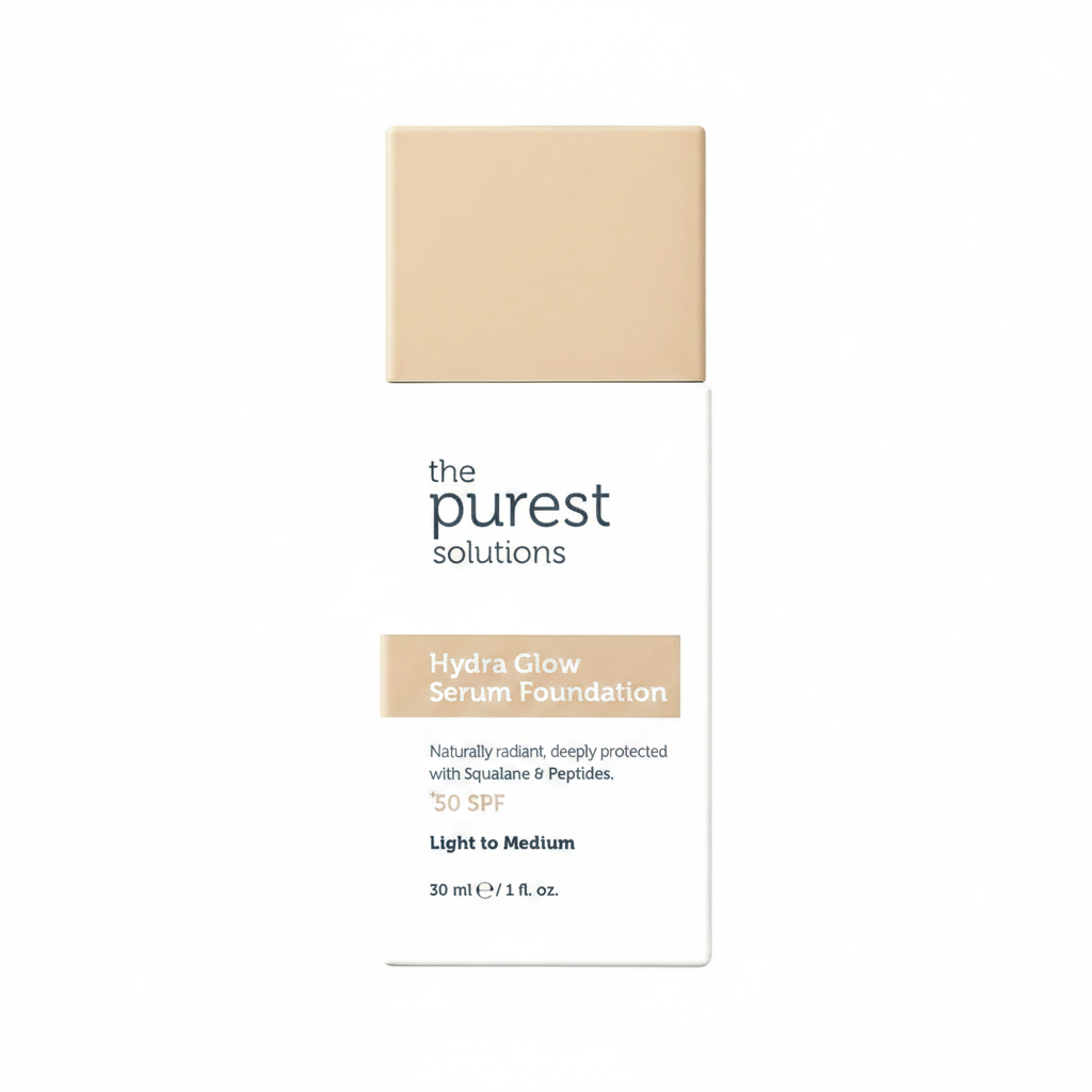 Hydra Glow Serum Foundation SPF50+ — The Purest Solutions | كريم الأساس السيروم هايدرا جلو للترطيب العميق، النضارة الزجاجية والوقاية العالية من الشمس SPF 50+