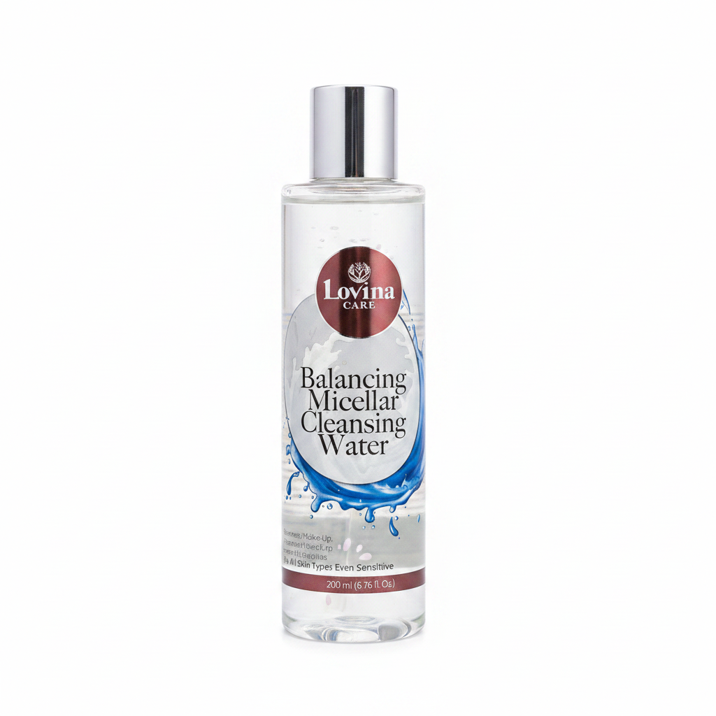 Micellar Cleansing Water — Lovina | ماء ميسيلار لتنظيف الوجه وإزالة المكياج بلطف