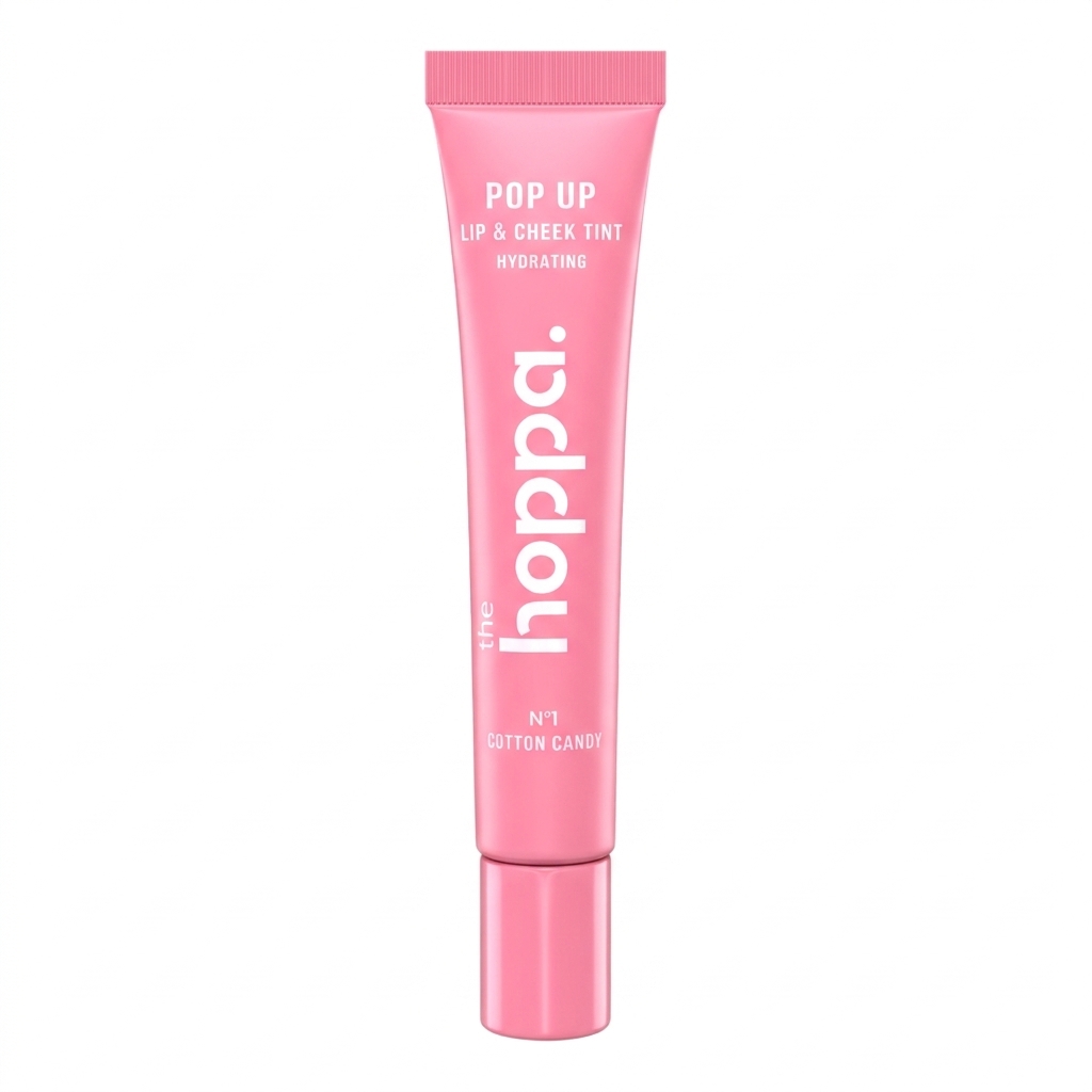 Pop Up Lip & Cheek Tint Hydrating (Cotton Candy) — The Hoppa | تنت الشفاه والخدود المرطب بوب أب (درجة كوتون كاندي) للون طبيعي وردي وترطيب يدوم طويلاً