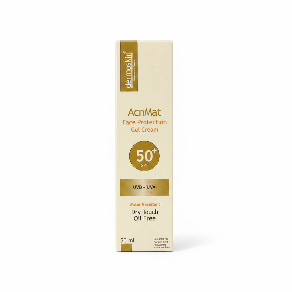 AcnMat face protection Gel Cream SPF50+ — Dermo Skin | كريم جل واقي من الشمس