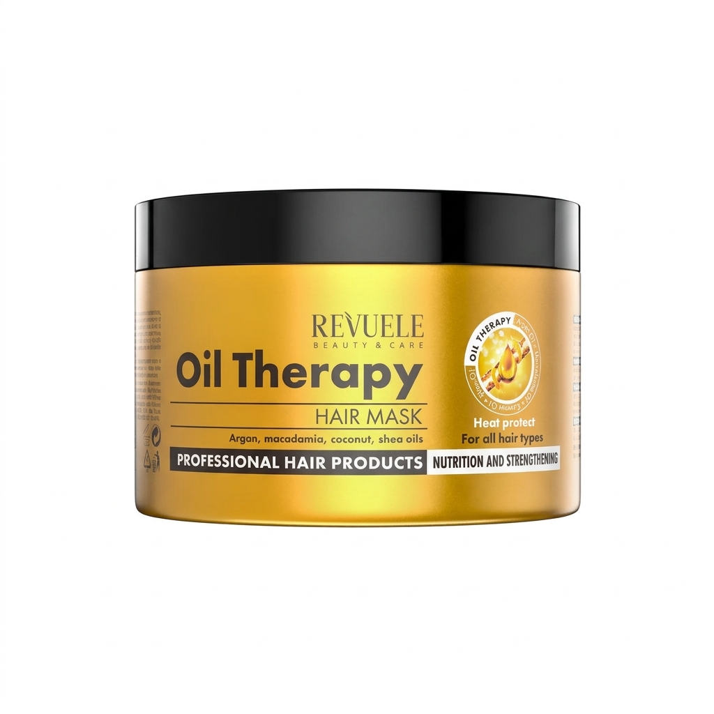 Oil therapy Hair Mask — Revuele | ماسك الزيوت المعالجة للتغذية الترشيحية المكثفة، ترميم ألياف الشعر وإعادة اللمعان