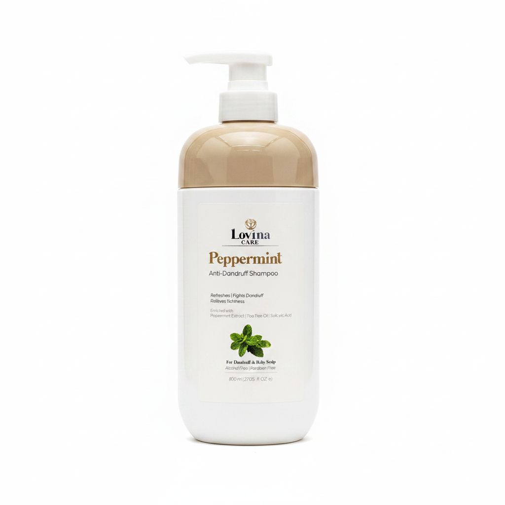Peppermint Shampoo — Lovina | شامبو بخلاصة النعناع المنعش لتنشيط فروة الرأس