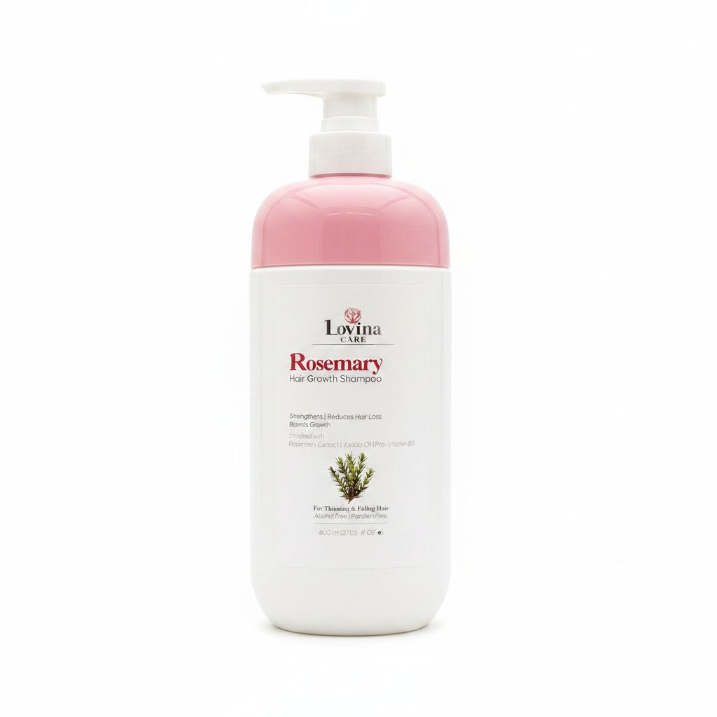 Rosemary Shampoo — Lovina | شامبو بخلاصة إكليل الجبل لتعزيز نمو الشعر وقوته