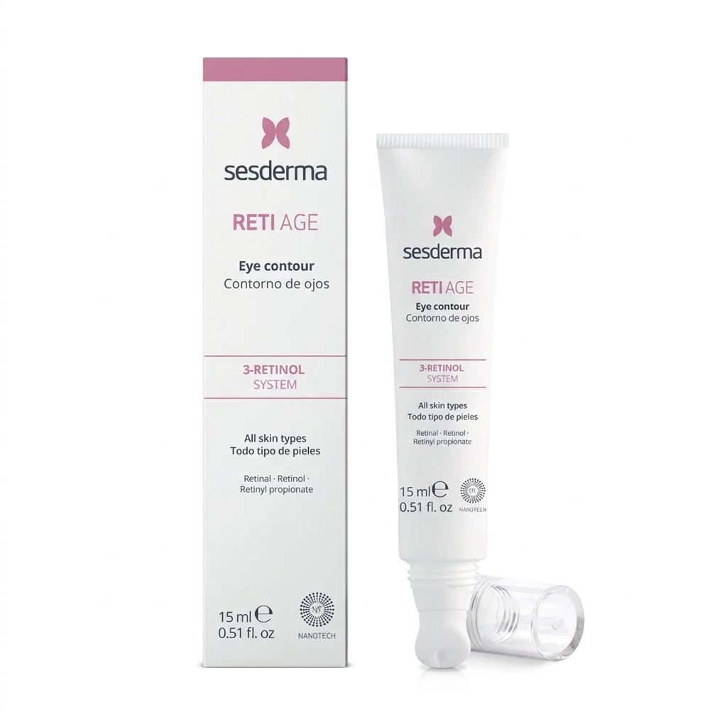 Reti-Age Eye Contour — Sesderma | كريم محيط العينين ريتي-اج بنظام الريتينول الثلاثي المغلف نانوياً لمقاومة التجاعيد، الهالات والخطوط الدقيقة