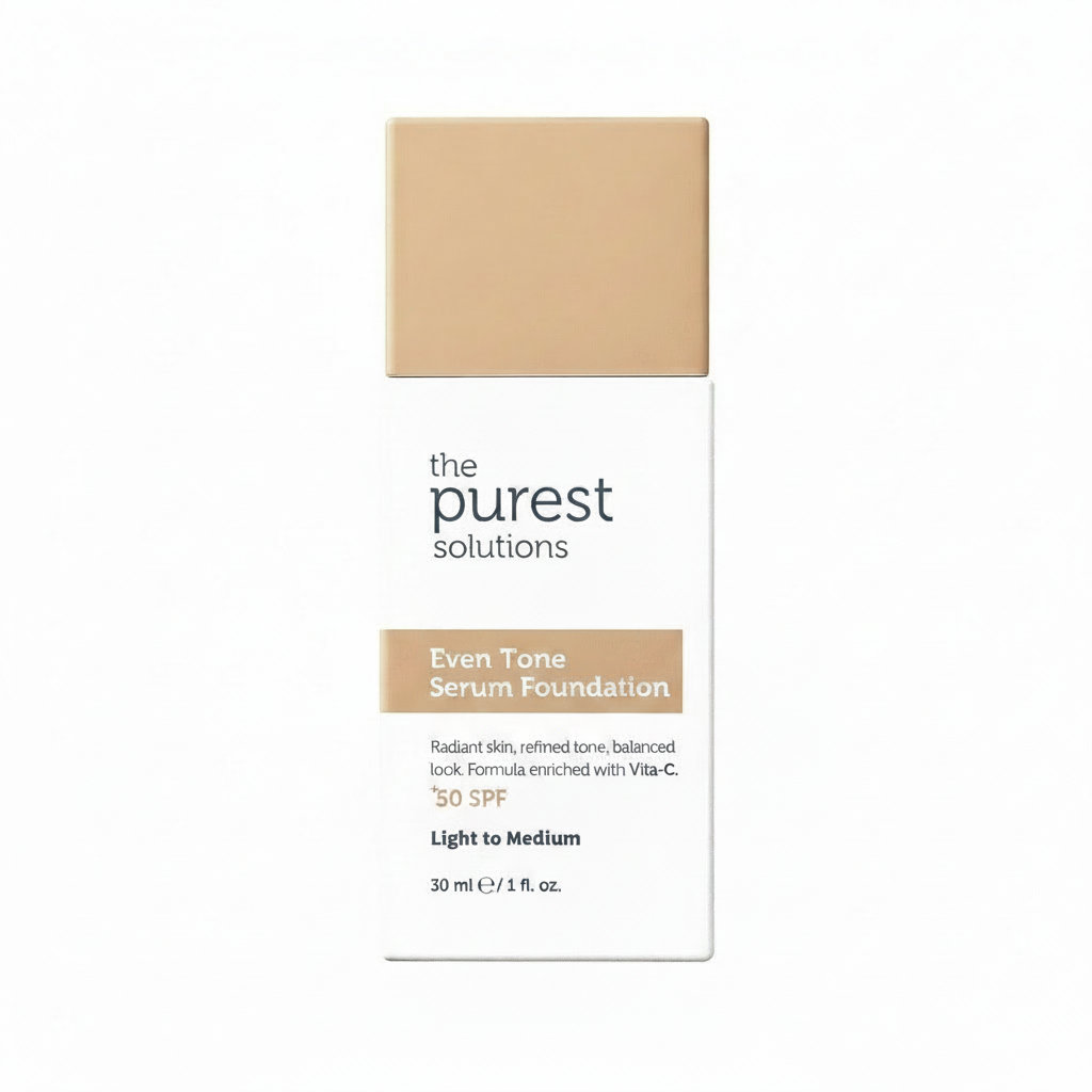 Even Tone Serum Foundation SPF50+ — The Purest Solutions | كريم الأساس السيروم لتوحيد لون البشرة، العناية المغذية والوقاية العالية من الشمس SPF 50+